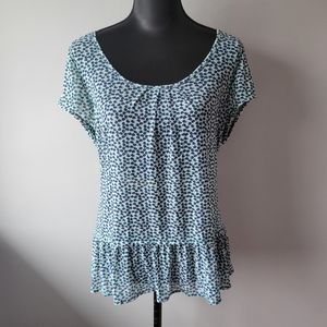 Reitmans Mesh Cherry Blouse sz M